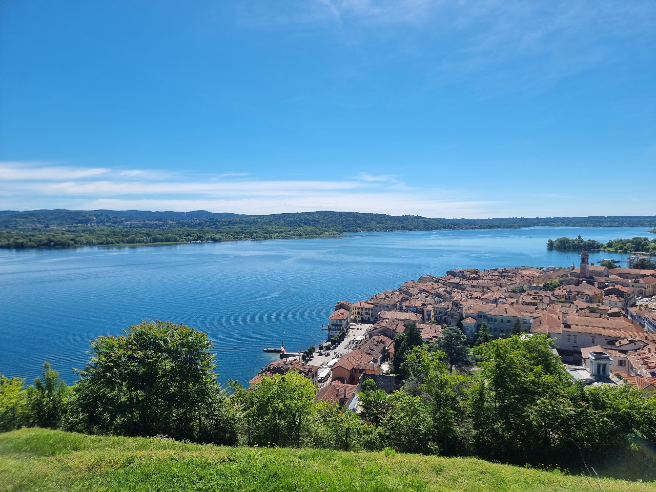 Arona and Angera on Lake Maggiore featuring historic Castle La Rocca and waterfront promenade