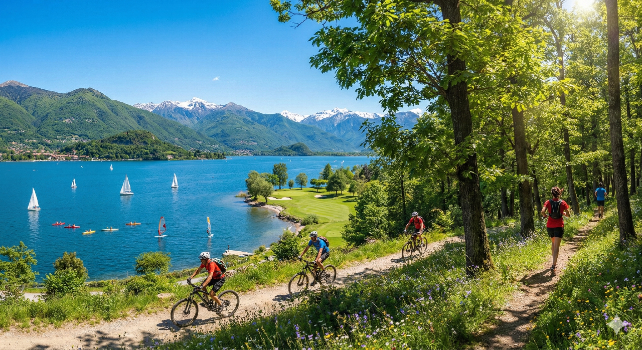 Golf courses, hiking trails and water sports activities on Lake Maggiore